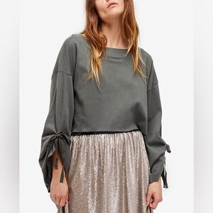 Free People Holala Cropped Cotton Sweatshirt